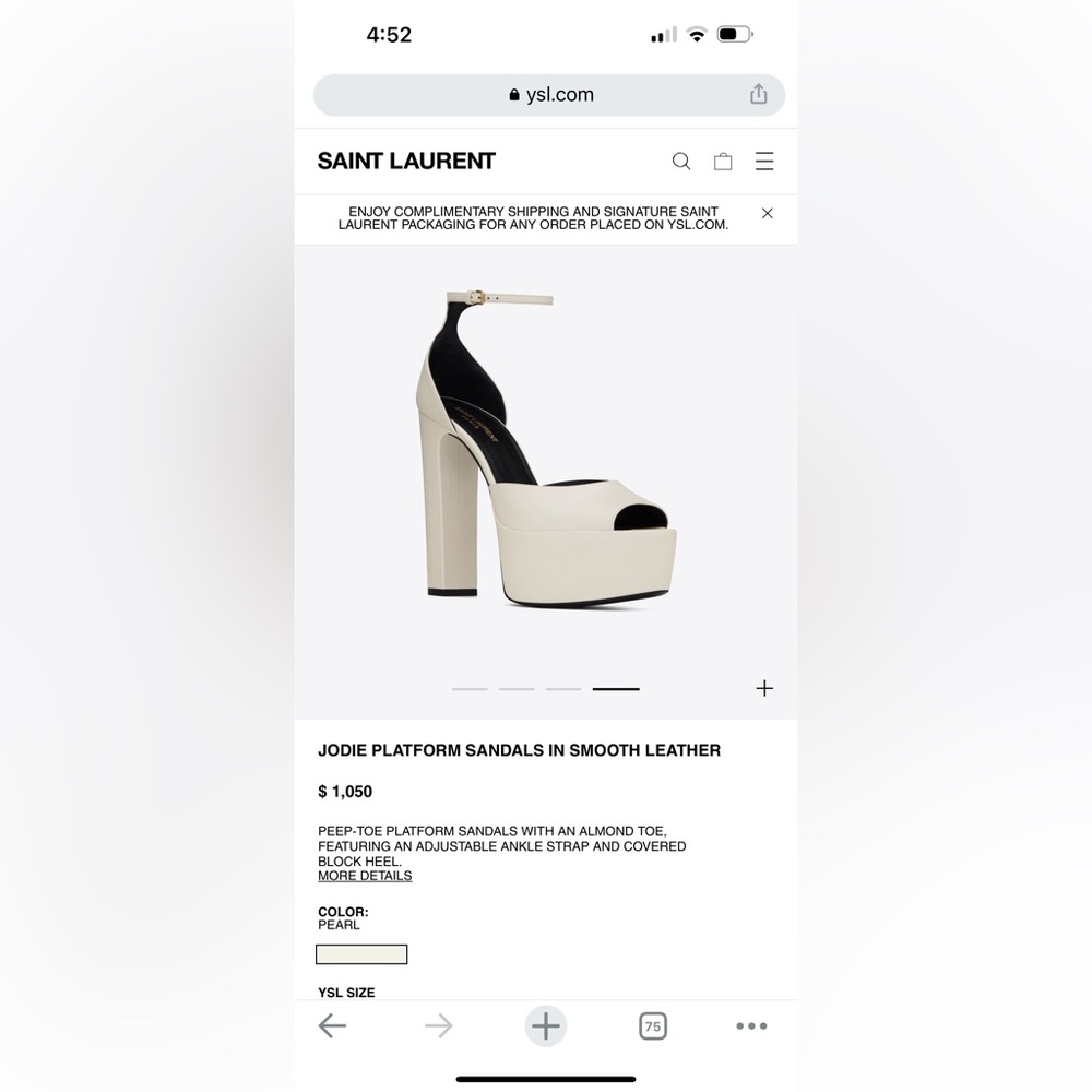 NEW SAINT LAURENT JODIE PLATFORM SANDALS IN SMOOTH LEATHER
